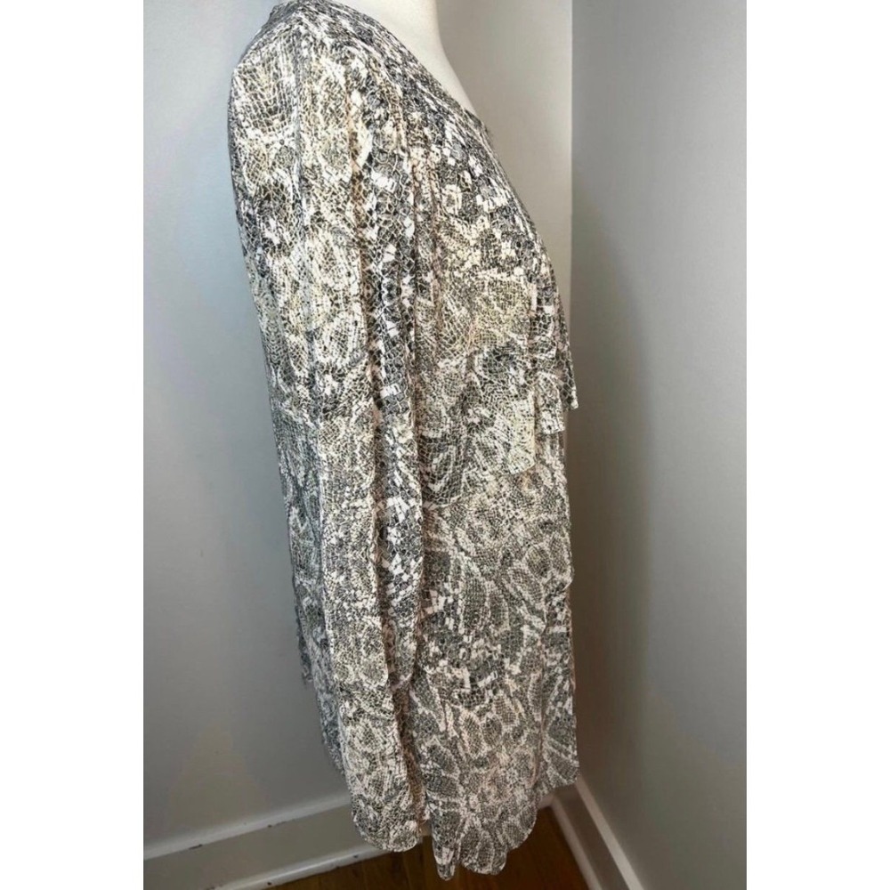 Skye's the Limit Ruffled Patterned Blouse - Picture 3 of 6
